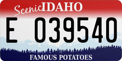 ID license plate E039540
