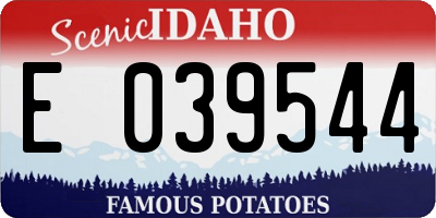ID license plate E039544
