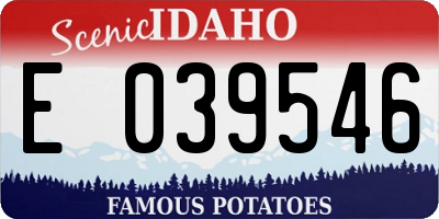 ID license plate E039546