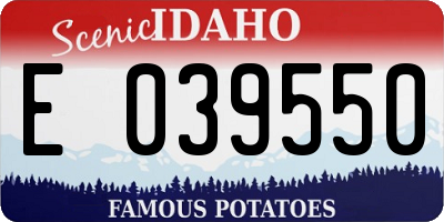 ID license plate E039550