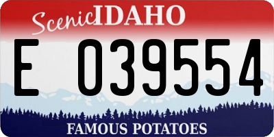 ID license plate E039554