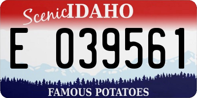 ID license plate E039561