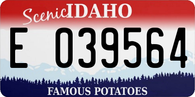 ID license plate E039564