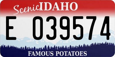 ID license plate E039574
