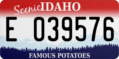 ID license plate E039576