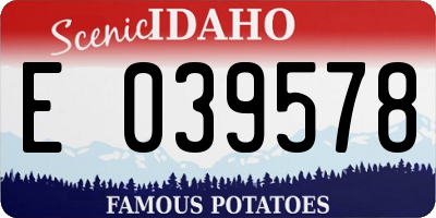 ID license plate E039578