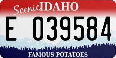 ID license plate E039584