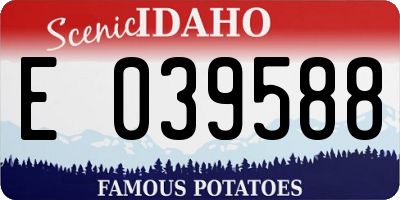 ID license plate E039588