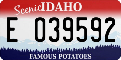 ID license plate E039592