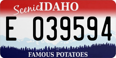 ID license plate E039594