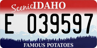 ID license plate E039597