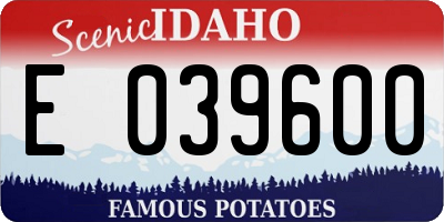 ID license plate E039600