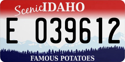 ID license plate E039612