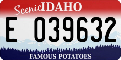 ID license plate E039632