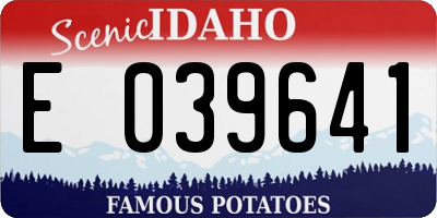 ID license plate E039641