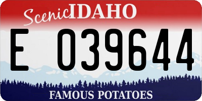 ID license plate E039644