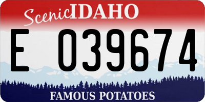 ID license plate E039674