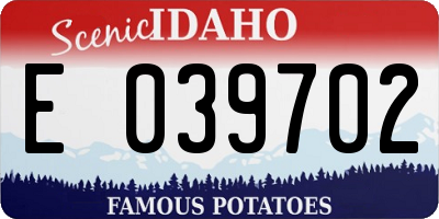 ID license plate E039702