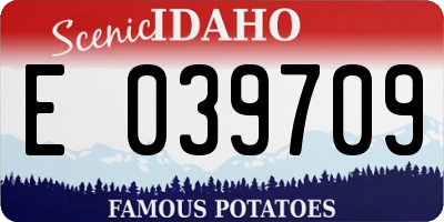 ID license plate E039709