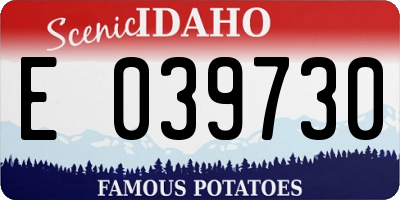 ID license plate E039730
