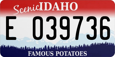 ID license plate E039736