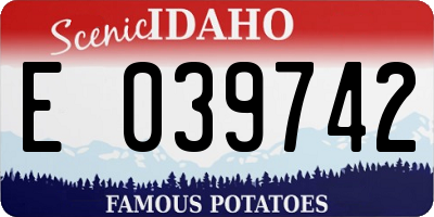 ID license plate E039742