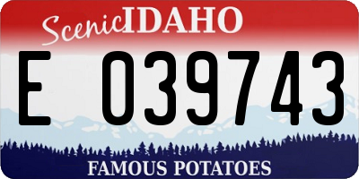 ID license plate E039743
