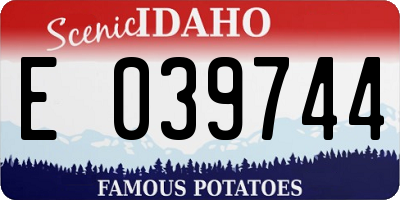 ID license plate E039744
