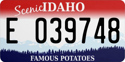 ID license plate E039748