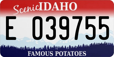 ID license plate E039755