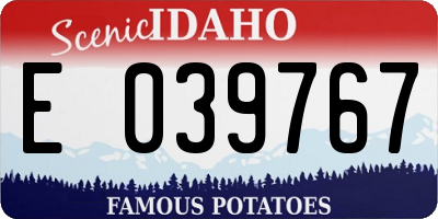 ID license plate E039767