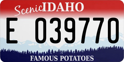 ID license plate E039770