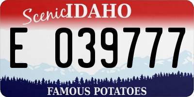 ID license plate E039777
