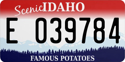 ID license plate E039784
