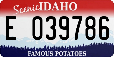 ID license plate E039786