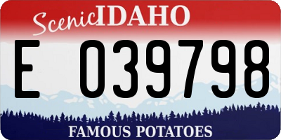 ID license plate E039798