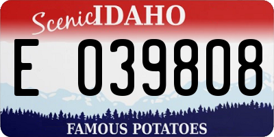 ID license plate E039808