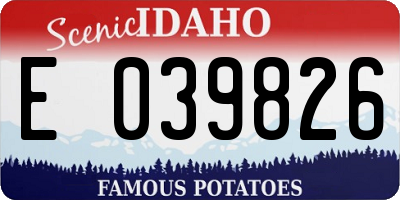 ID license plate E039826