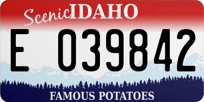 ID license plate E039842