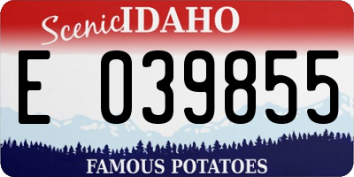 ID license plate E039855
