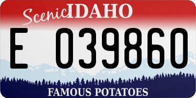 ID license plate E039860