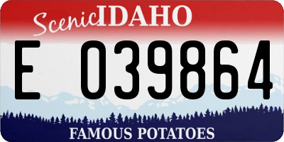 ID license plate E039864