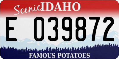 ID license plate E039872