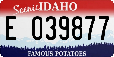 ID license plate E039877