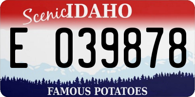 ID license plate E039878