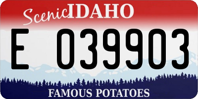ID license plate E039903