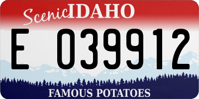 ID license plate E039912