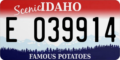ID license plate E039914