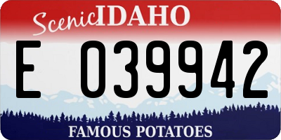 ID license plate E039942