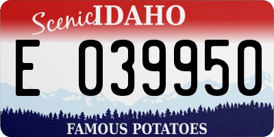 ID license plate E039950